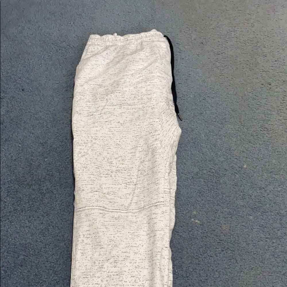 white and black jogging pants